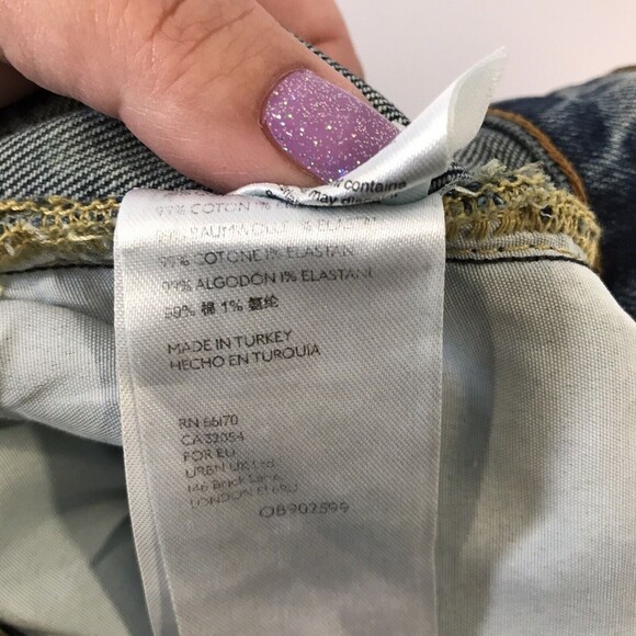 Free People We The Free Stella High Rise Skinny Jeans Button Fly Raw Hem SZ 27 - Picture 10 of 11